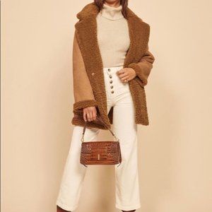 NWT Reformation Austin Corduroy Pant Ivory Size 27